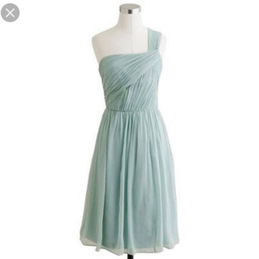 [J. Crew] Lucienne silk chiffon dress in “dusty shale”